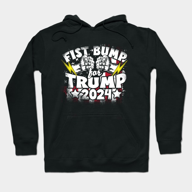 Trump 2024 Fist Bump For Trump Hoodie by screamingfool